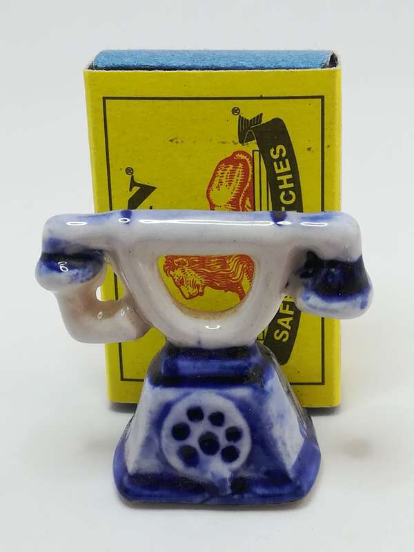 Miniature Ceramic Telephone (Delft Style) (Miniature, suitable for printer's tray)