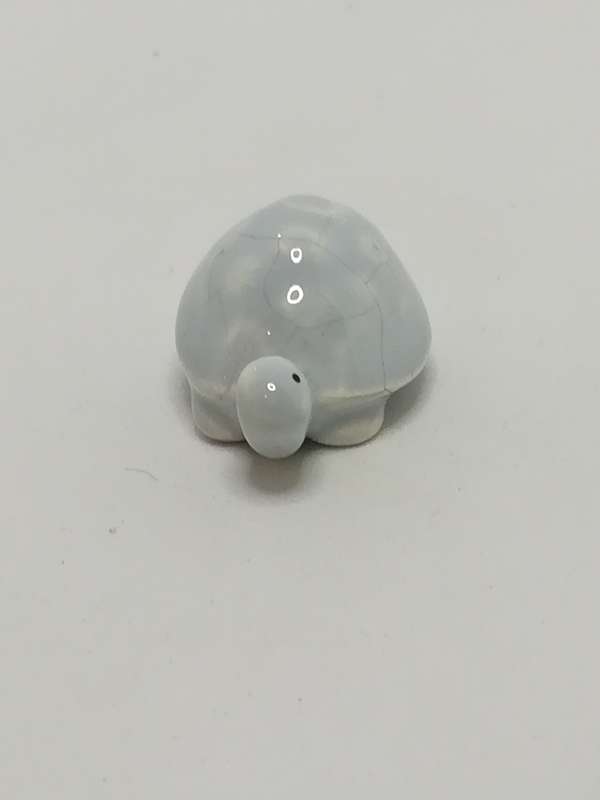 Miniature Light Grey & White Ceramic Tortoise (Miniature, suitable for printer's tray)