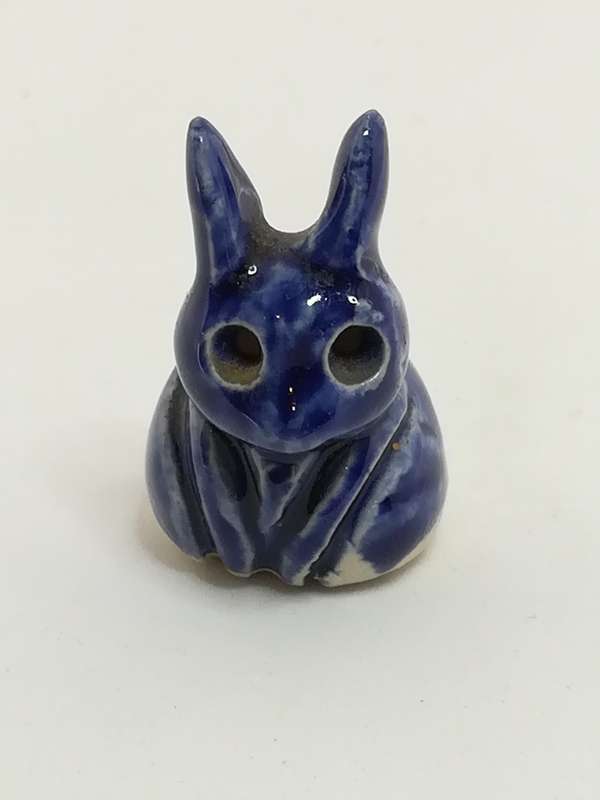 Miniature Blue Ceramic Rabbit (Miniature, suitable for printer's tray)