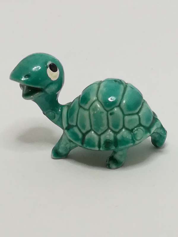 Miniature Cute Green Ceramic Tortoise - Design 1 (Miniature, suitable for printer's tray)