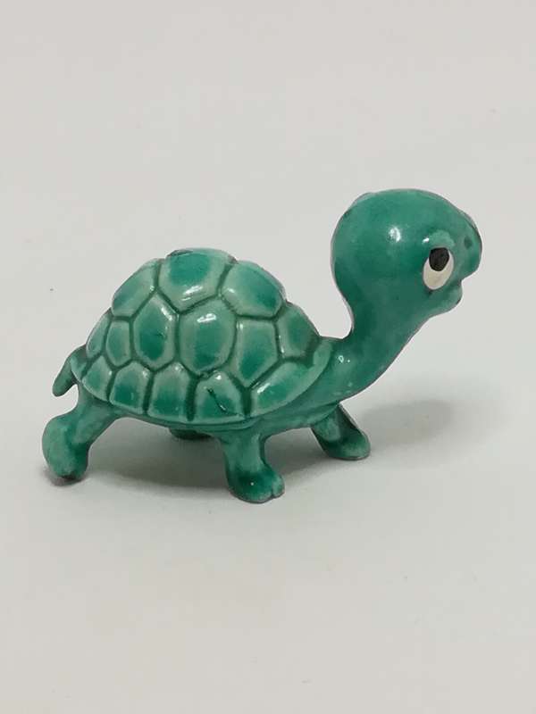 Miniature Cute Green Ceramic Tortoise - Design 1 (Miniature, suitable for printer's tray)