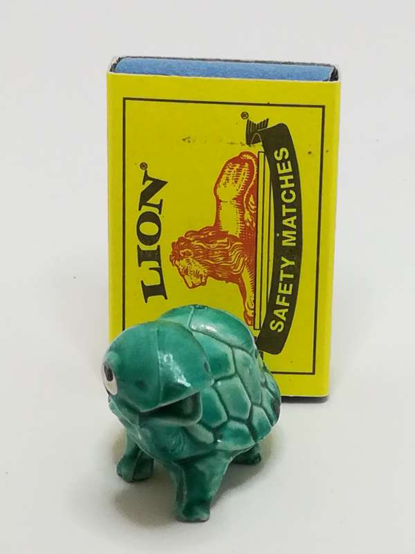 Miniature Cute Green Ceramic Tortoise - Design 1 (Miniature, suitable for printer's tray)