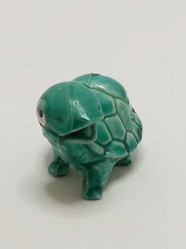 Miniature Cute Green Ceramic Tortoise - Design 1 (Miniature, suitable for printer's tray)