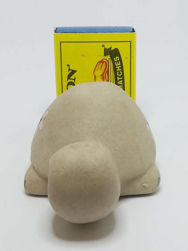 Miniature Plain Grey Clay Tortoise with Enamel Painted Flowers - Design 1 (Miniature, suitable fo...