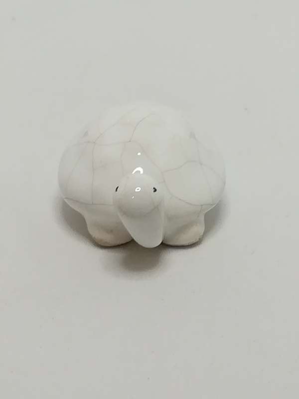 Miniature White Ceramic Tortoise (Miniature, suitable for printer's tray)