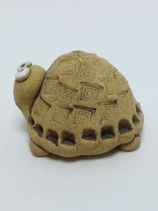 Miniature Clay Tortoise with Big White Bead Eyes (Miniature, suitable for printer's tray)