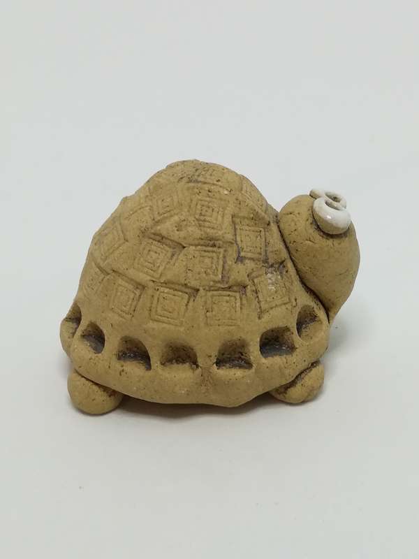 Miniature Clay Tortoise with Big White Bead Eyes (Miniature, suitable for printer's tray)
