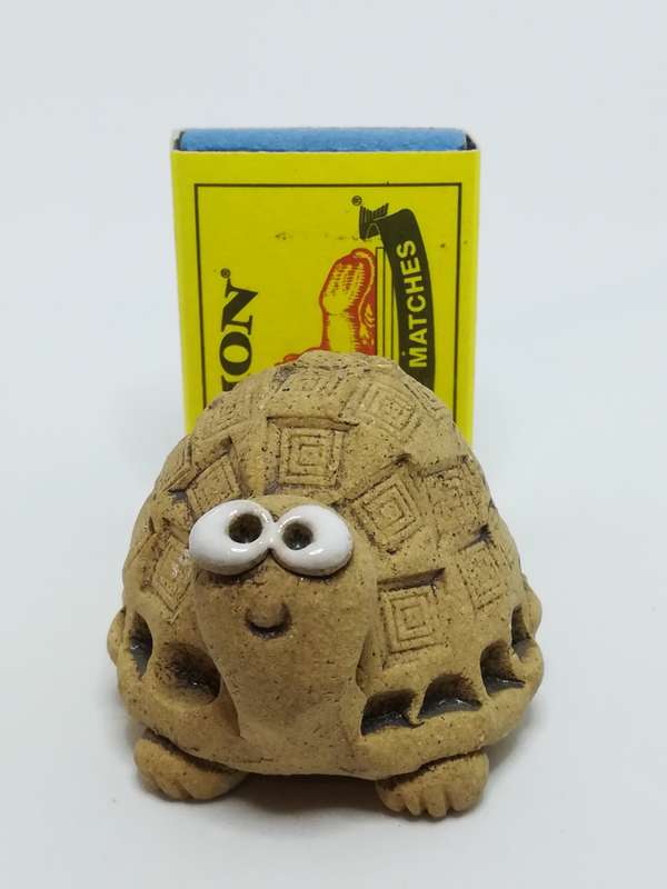 Miniature Clay Tortoise with Big White Bead Eyes (Miniature, suitable for printer's tray)