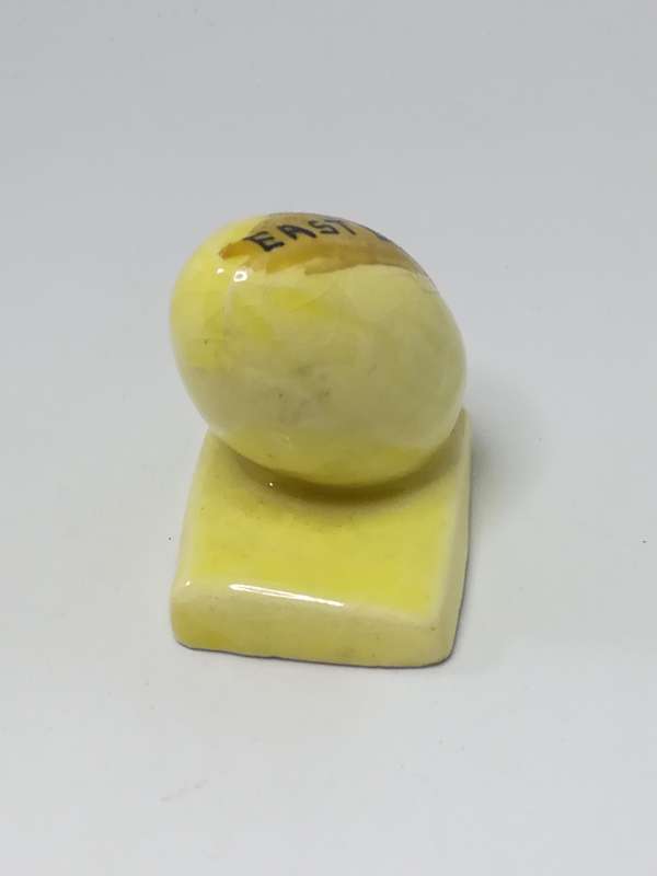 Miniature Ceramic Yellow Rugby Ball on Base (Miniature, suitable for printer's tray)