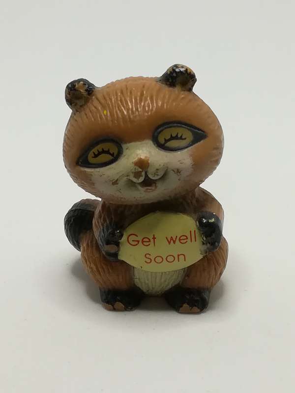 Miniature Brown, Black & White Bear 'Get Well Soon' (Miniature, suitable for printer's tray)