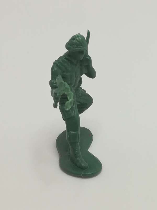 Miniature Green Soldier Holding Weapons (Miniature, suitable for printer's tray)