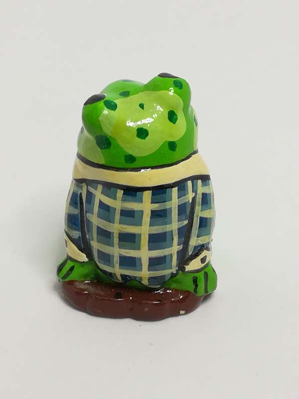 Miniature Ceramic Yellow, Light & Dark Green Frog (Miniature, suitable for printer's tray)