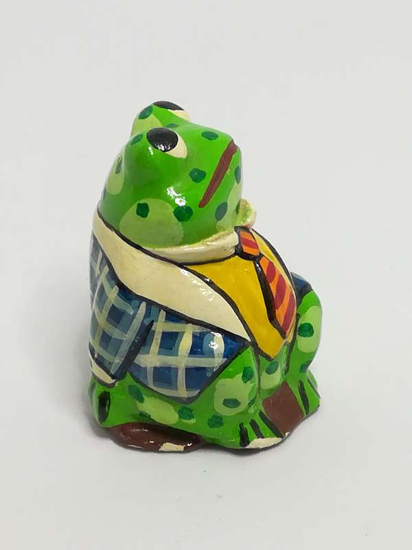 Miniature Ceramic Yellow, Light & Dark Green Frog (Miniature, suitable for printer's tray)