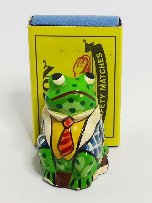 Miniature Ceramic Yellow, Light & Dark Green Frog (Miniature, suitable for printer's tray)