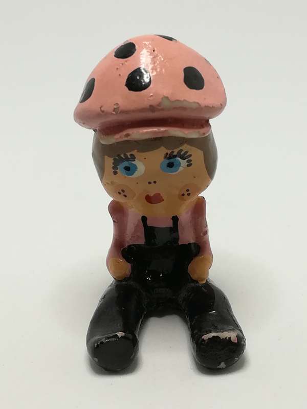 Miniature Doll Dressed in Pink & Black (Miniature, suitable for printer's tray)