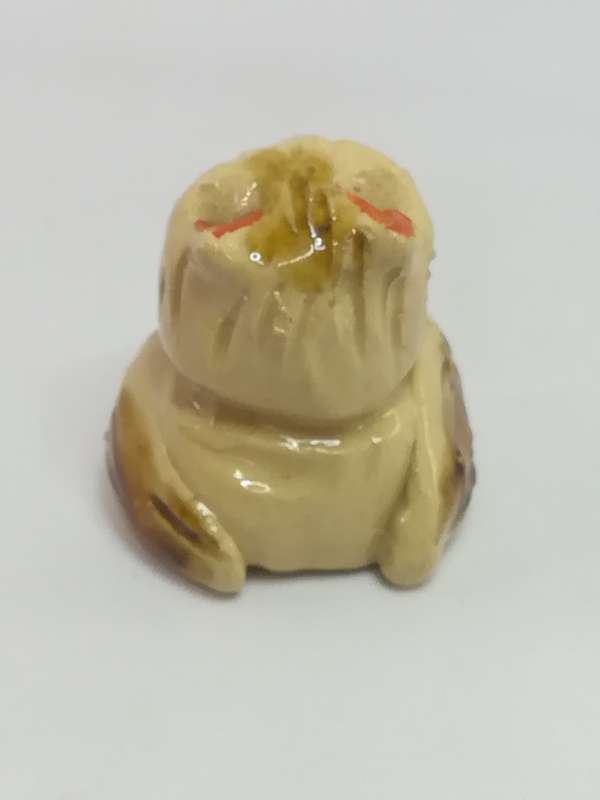 Miniature Ceramic Beige, Brown Owl Black Eyes & Orange Beak (Miniature, suitable for printer's tray)