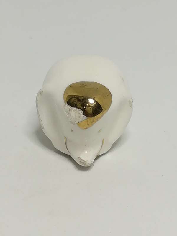 Miniature Ceramic White & Gold Elephant (Miniature, suitable for printer's tray)