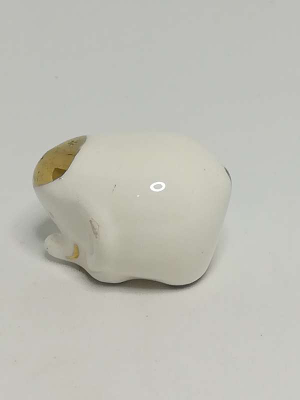 Miniature Ceramic White & Gold Elephant (Miniature, suitable for printer's tray)