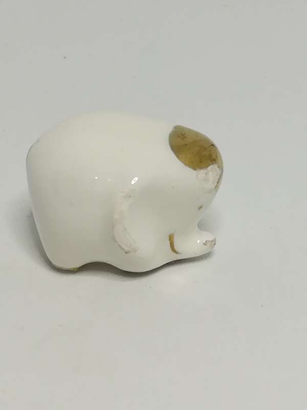 Miniature Ceramic White & Gold Elephant (Miniature, suitable for printer's tray)