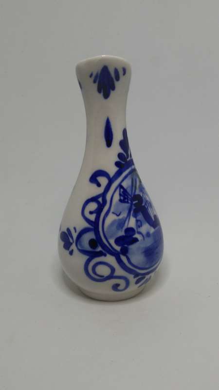 Small Ceramic Blue & White Delft Style Milk Jug (Elesva Holland)