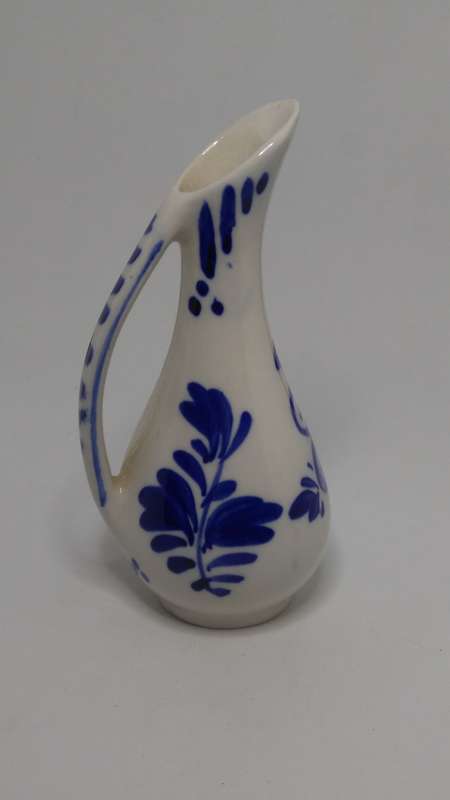 Small Ceramic Blue & White Delft Style Milk Jug (Elesva Holland)