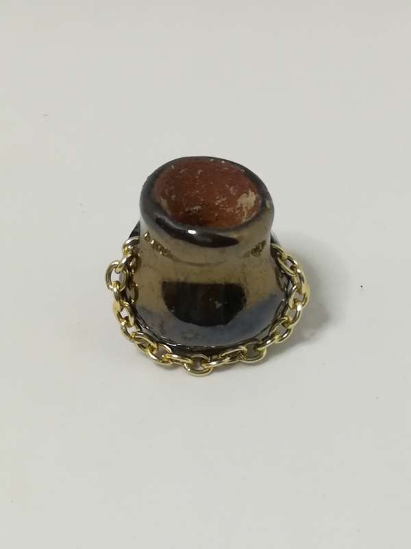 Miniature Metal Pot with Chain (Miniature, suitable for printer's tray)