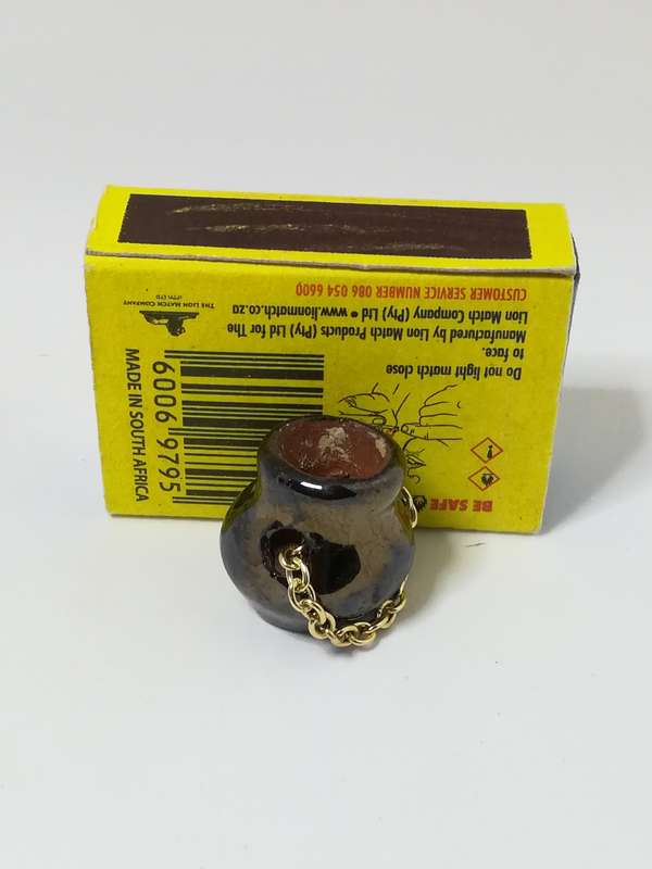 Miniature Metal Pot with Chain (Miniature, suitable for printer's tray)