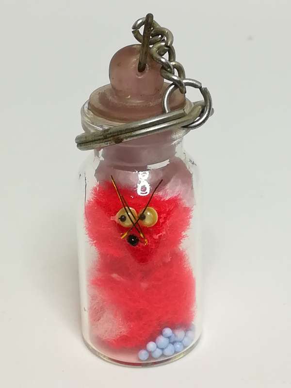 Miniature Key Holder Bottle Red Cat Inside (Miniature, suitable for printer's tray)
