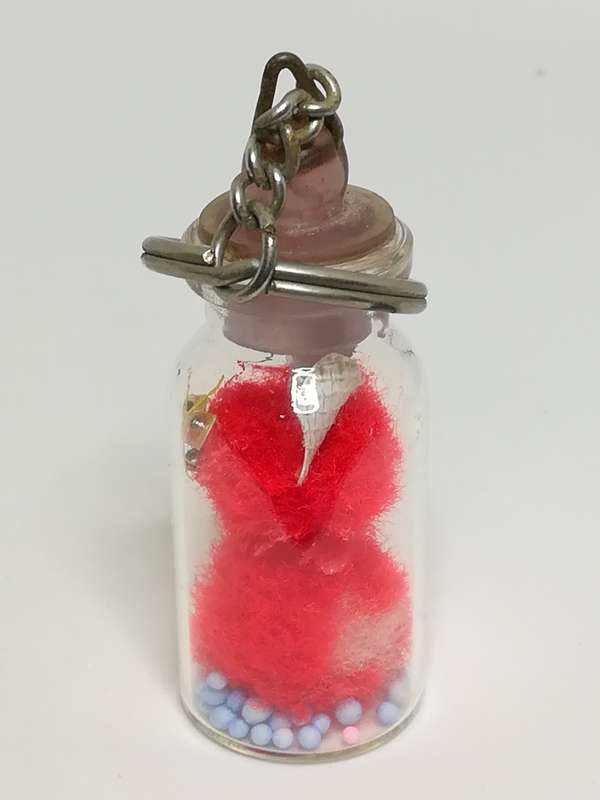 Miniature Key Holder Bottle Red Cat Inside (Miniature, suitable for printer's tray)