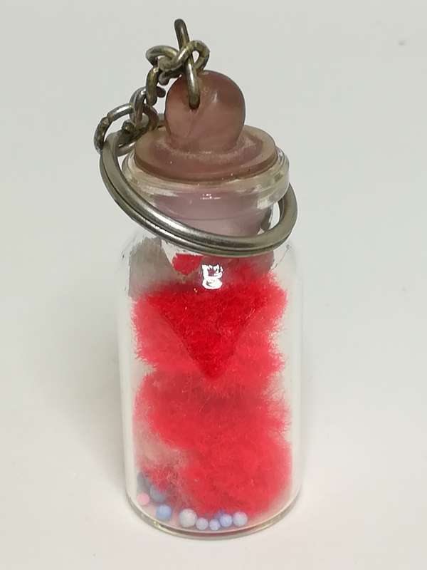 Miniature Key Holder Bottle Red Cat Inside (Miniature, suitable for printer's tray)