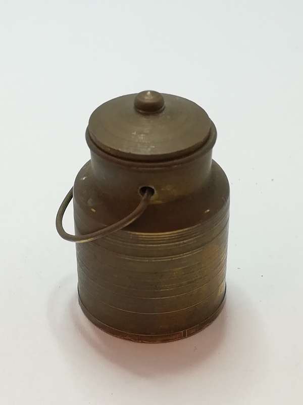 Miniature Brass Milk Pail with Lid (Miniature, suitable for printer's tray)