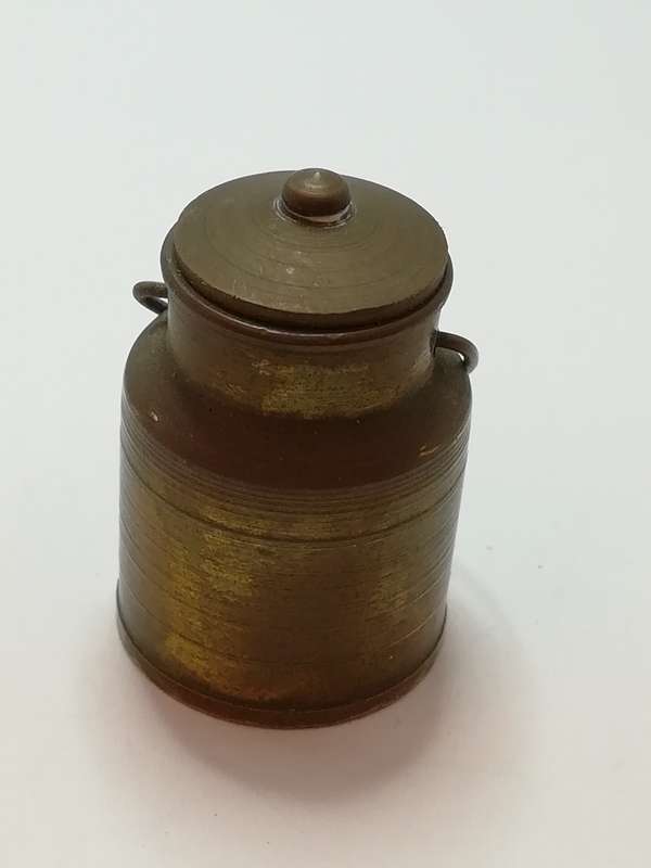 Miniature Brass Milk Pail with Lid (Miniature, suitable for printer's tray)