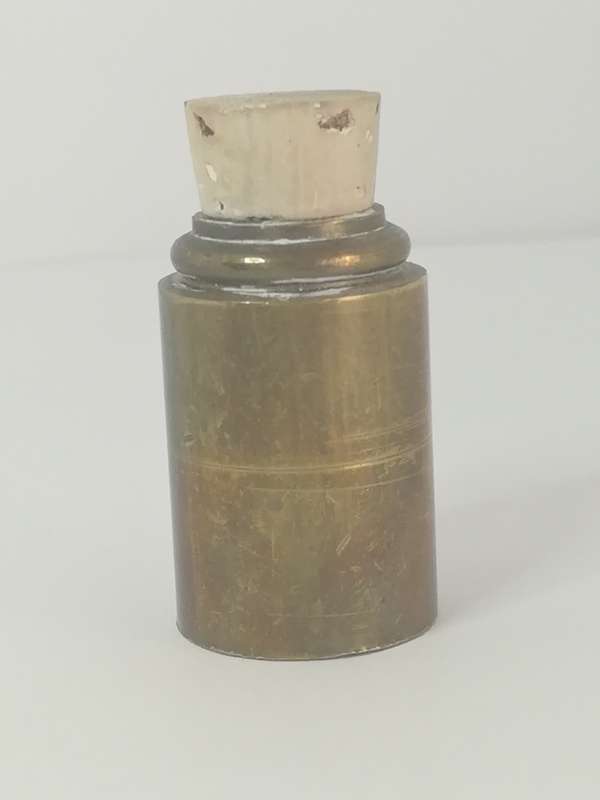 Miniature Brass Cannister with Cork Lid Brass (Miniature, suitable for printer's tray)