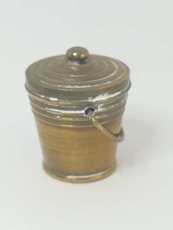 Miniature Bucket with Lid Brass (Miniature, suitable for printer's tray)