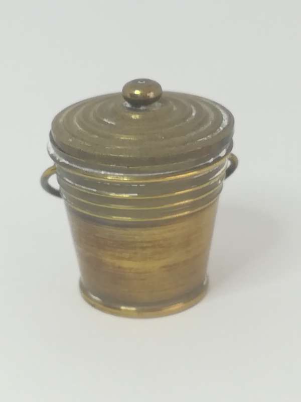 Miniature Bucket with Lid Brass (Miniature, suitable for printer's tray)
