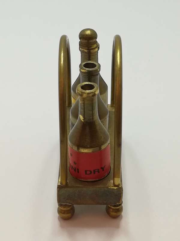 Miniature Brass Alcohol/Bottle Caddy (Miniature, suitable for printer's tray)