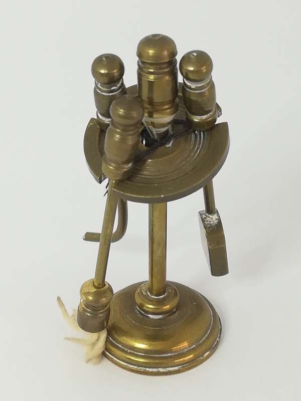 Miniature Fireplace Tool Set Brass (Miniature, suitable for printer's tray)