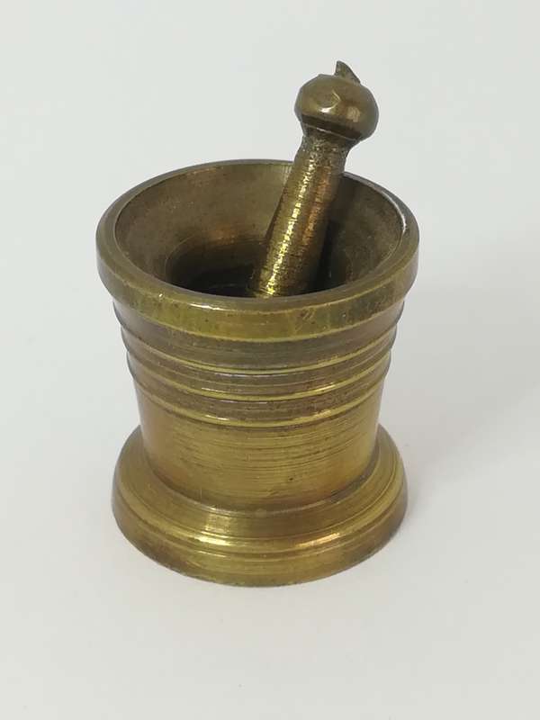 Miniature Mortar and Pestle Brass (Miniature, suitable for printer's tray)