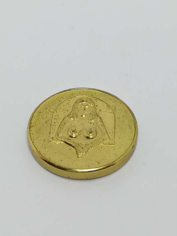 Miniature 'Gold' Painted Coin Woman Engraved (Miniature, suitable for printer's tray)