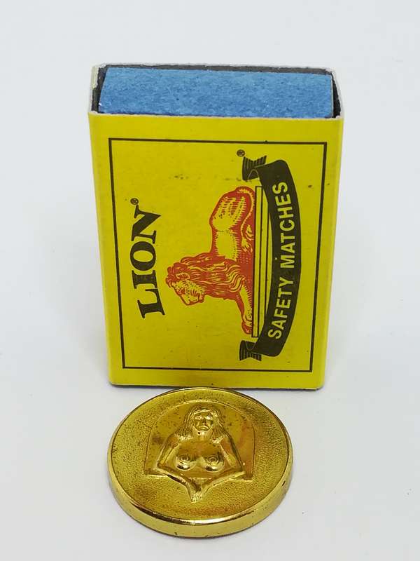 Miniature 'Gold' Painted Coin Woman Engraved (Miniature, suitable for printer's tray)