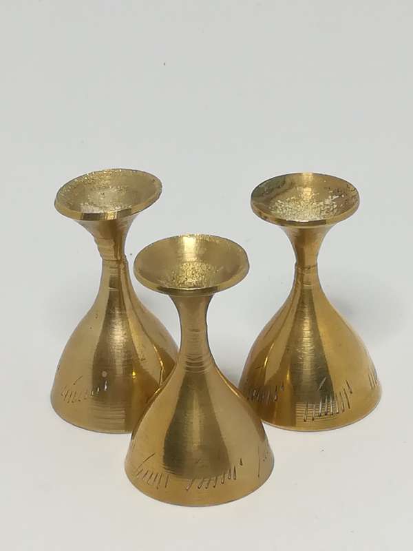 Miniature Brass Cups with Engraving (3 Cups) (Miniature, suitable for printer's tray)