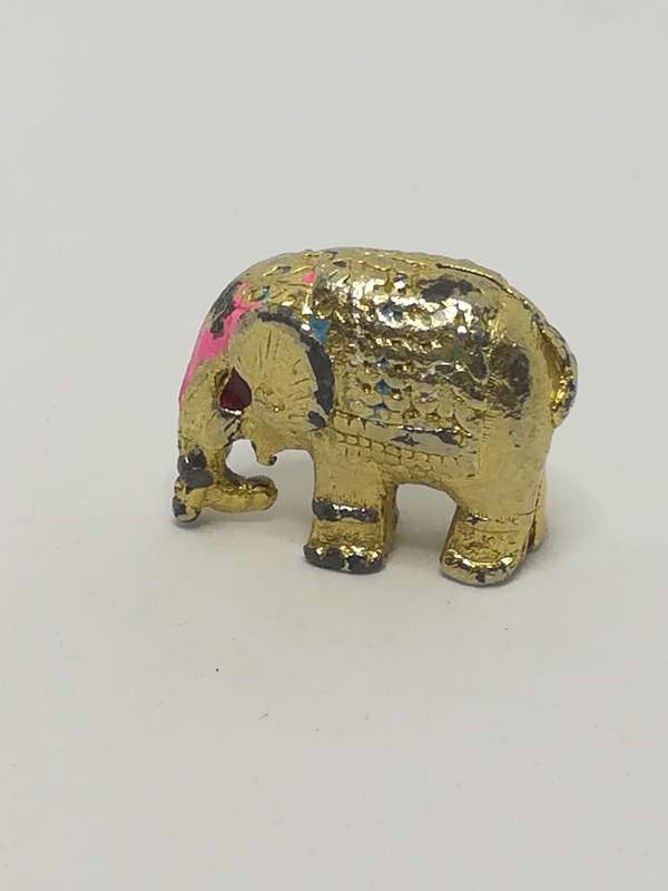 Miniature Brass Indian Decorated Elephant Name/Note Display Holder - Style 2 (Miniature, suitable...