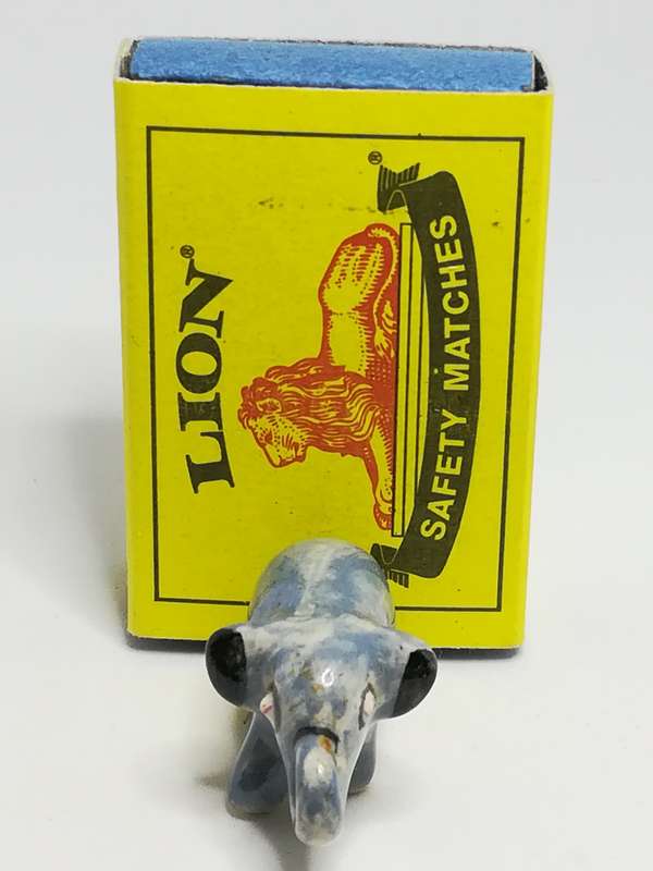 Miniature Ceramic Glazed Blue & White Elephant (Miniature, suitable for printer's tray)