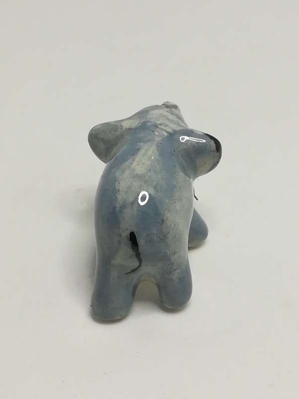 Miniature Ceramic Glazed Blue & White Elephant (Miniature, suitable for printer's tray)