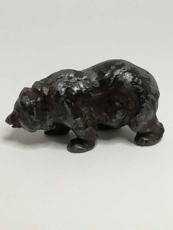 Miniature Ceramic Silver & Black Bear Red Eyes (Miniature, suitable for printer's tray)