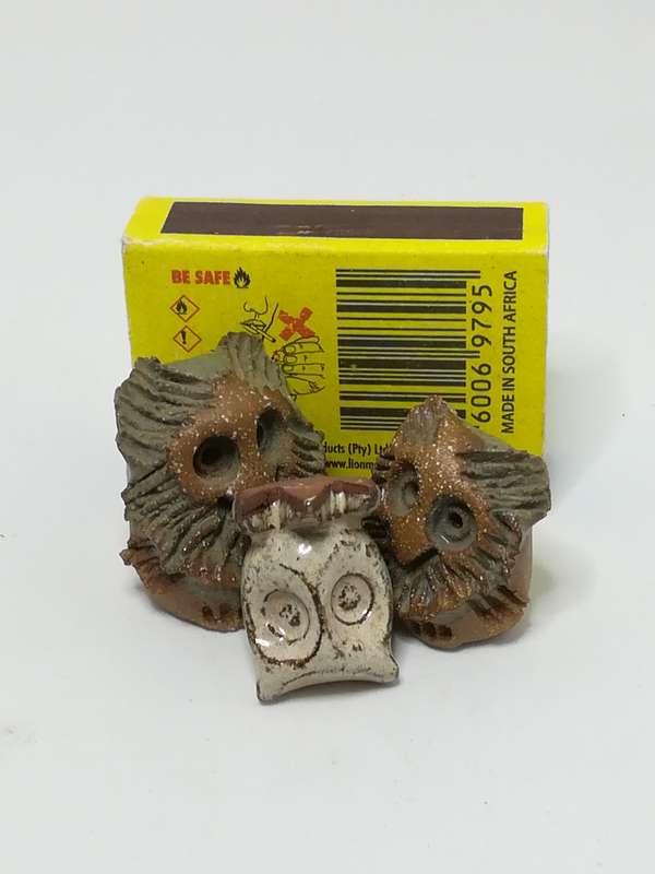 Miniature Ceramic Owls Trio (Miniature, suitable for printer's tray)