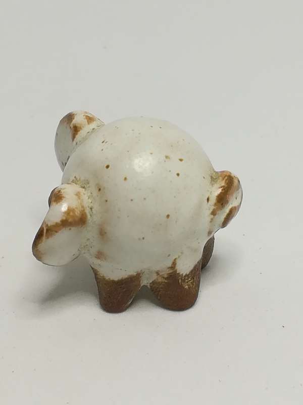 Miniature Ceramic White & Brown Pig (Miniature, suitable for printer's tray)