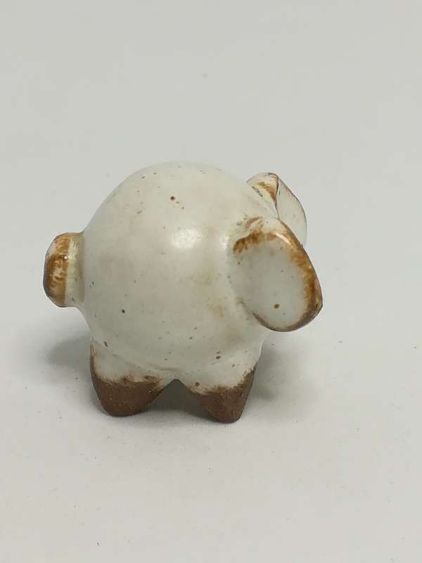 Miniature Ceramic White & Brown Pig (Miniature, suitable for printer's tray)