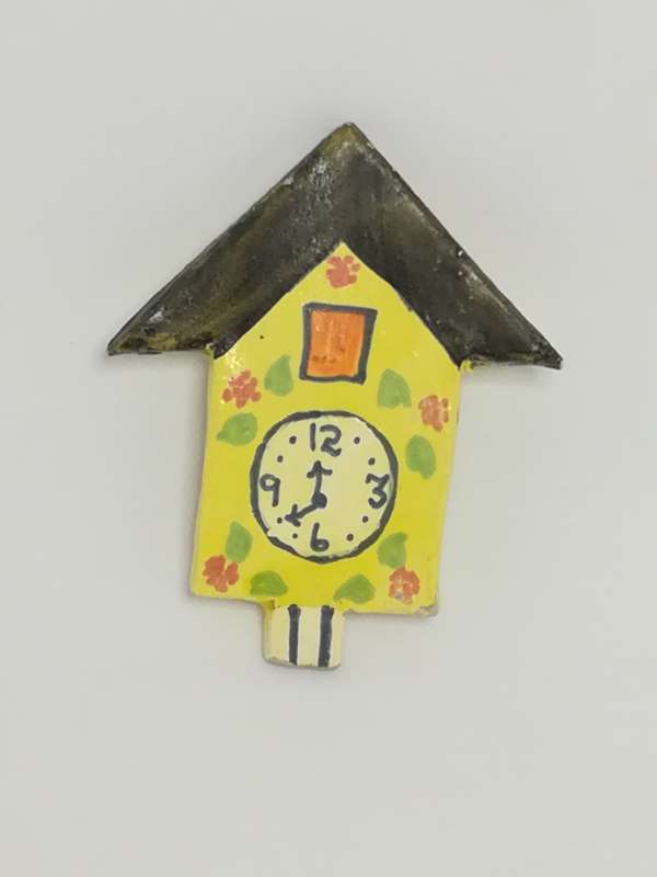 Miniature Wooden Painted Clock (Miniature, suitable for printer's tray)