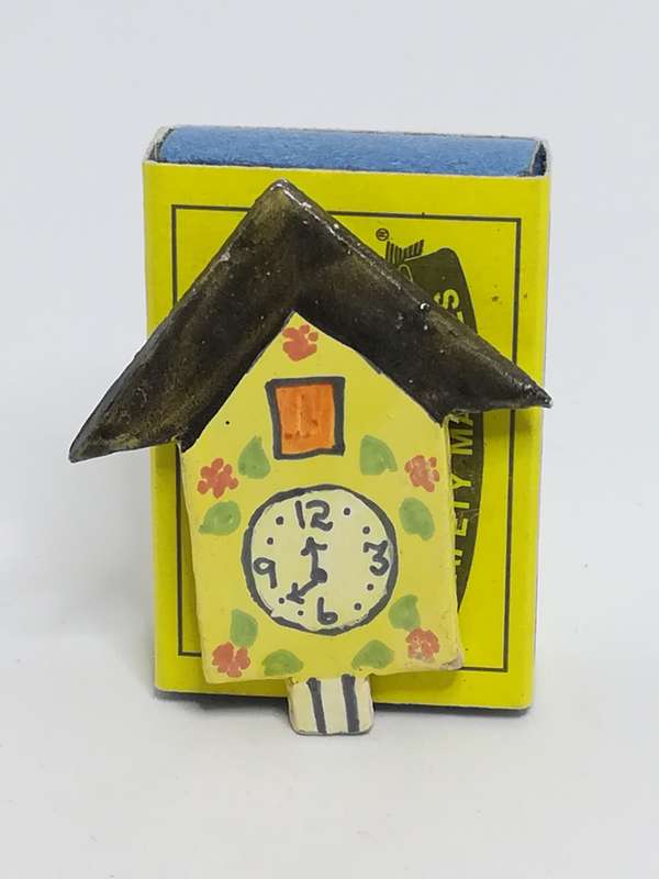 Miniature Wooden Painted Clock (Miniature, suitable for printer's tray)